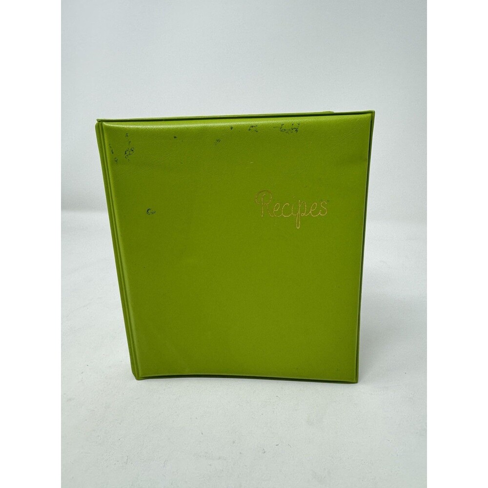 Vintage Blank RECIPES Notebook 6 Ring Binder Hansen Co. 1970s 70s Green